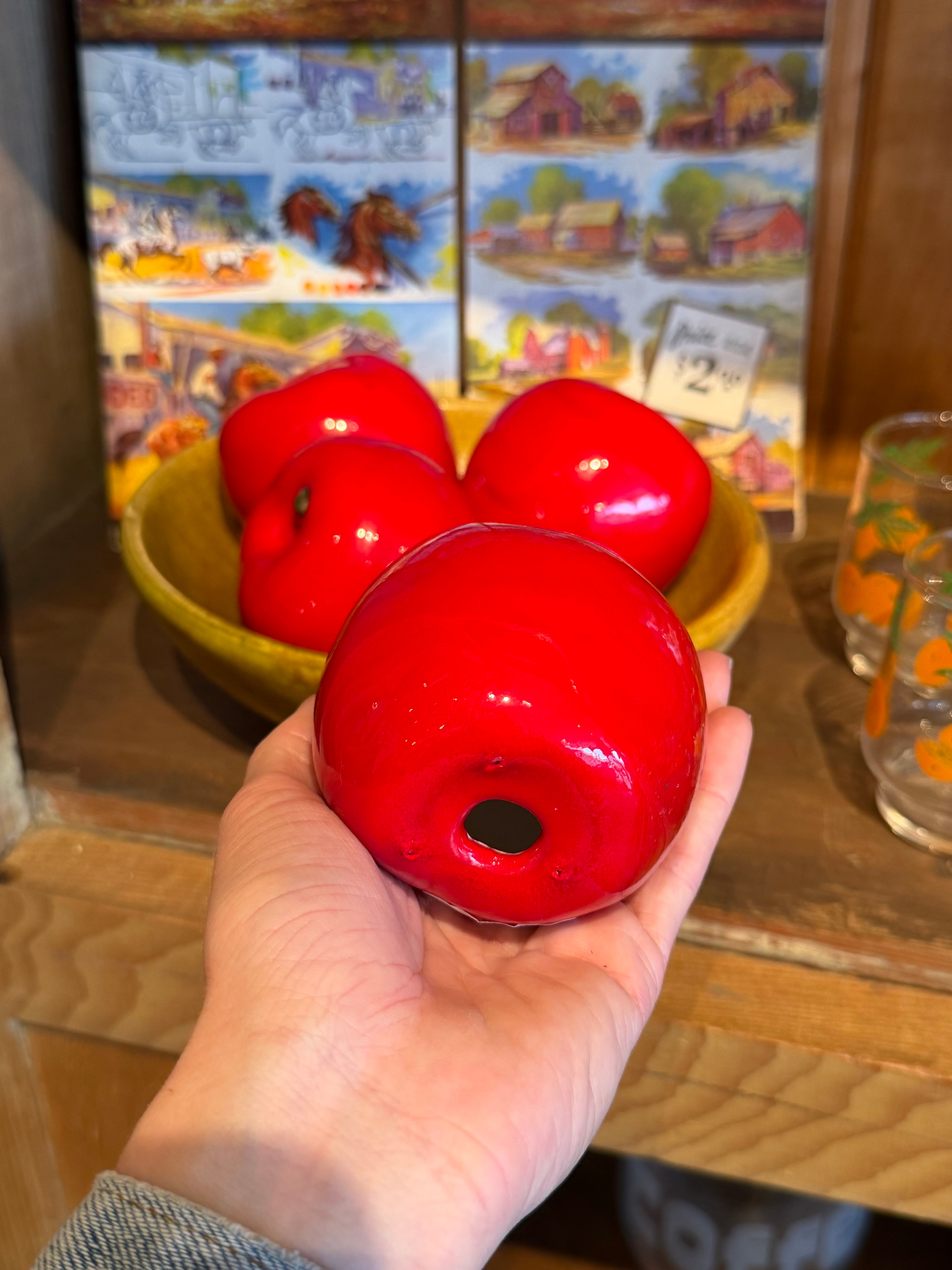 Set of Four Ceramic Apples