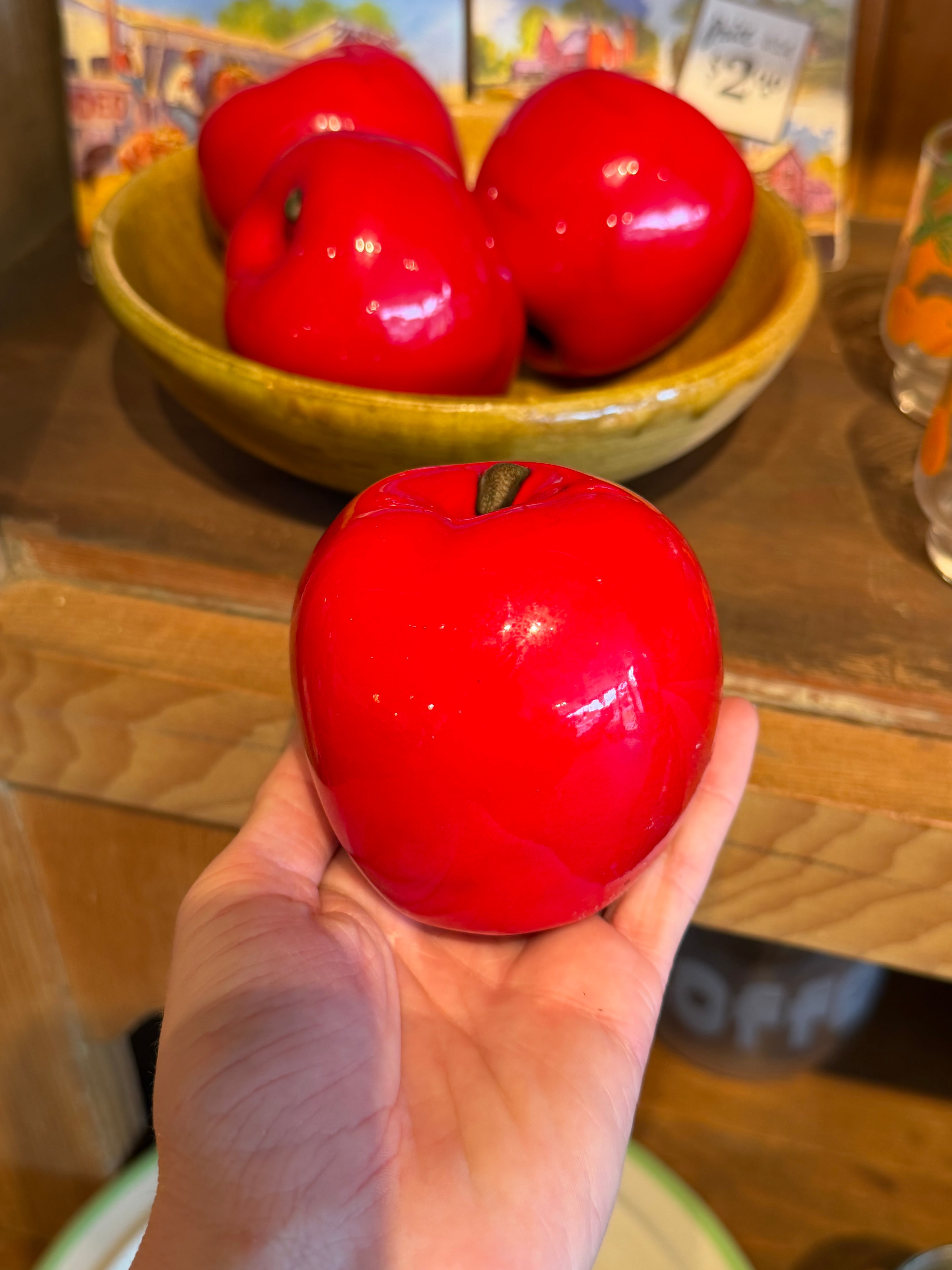 Set of Four Ceramic Apples
