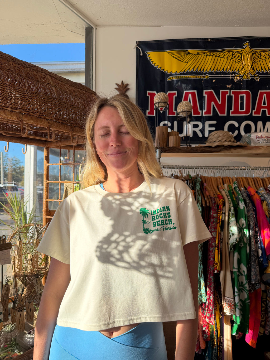 Florida Map Crop Tee in Ivory