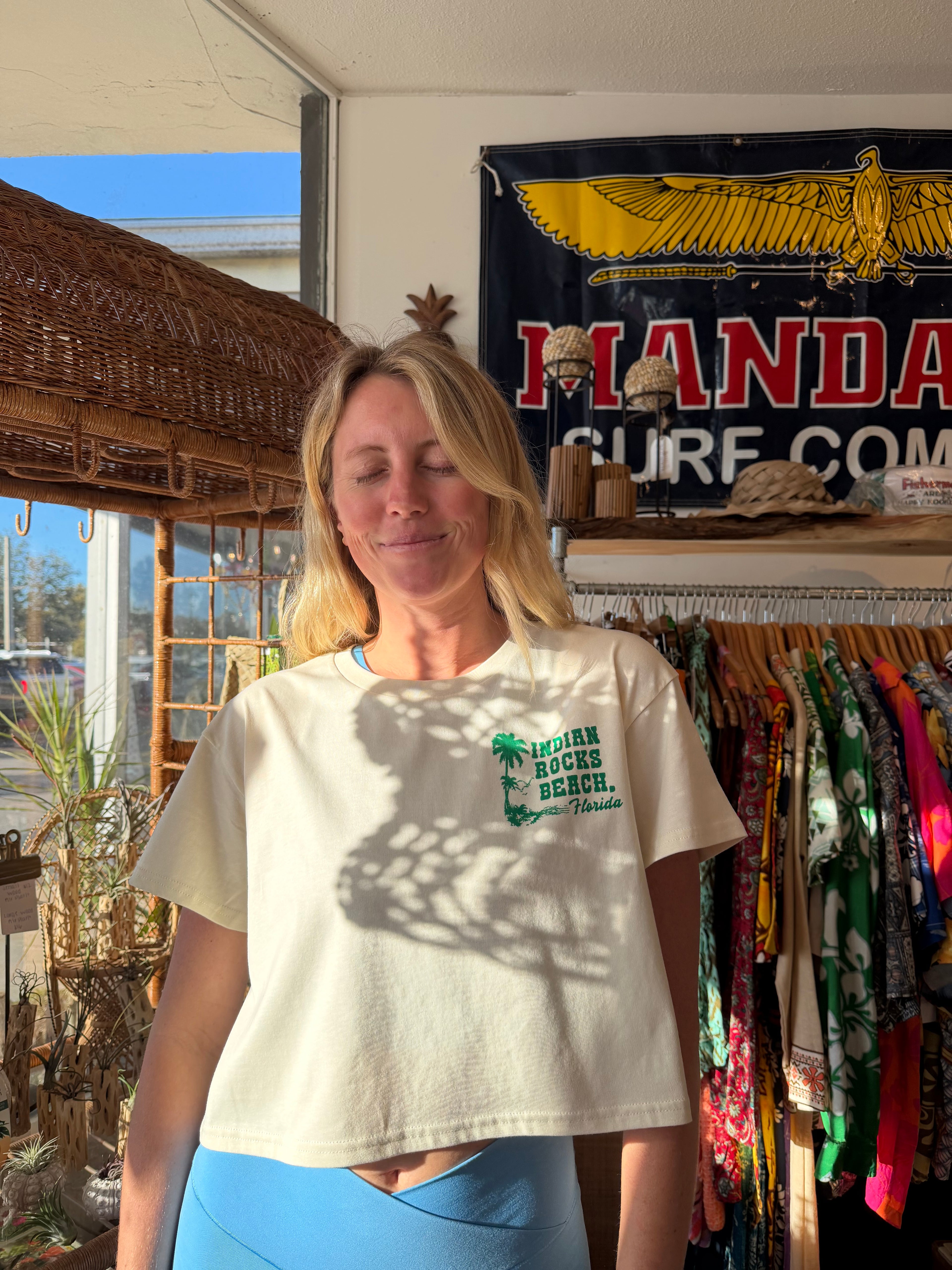 Florida Map Crop Tee in Ivory