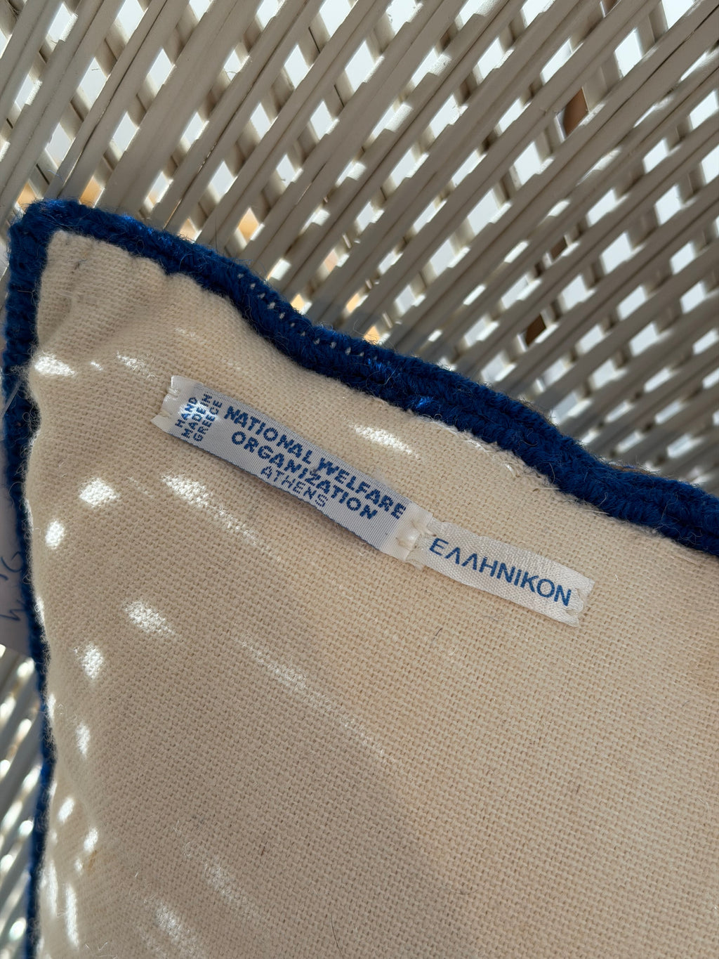 Greek Seashell Needlepoint Throw Pillow